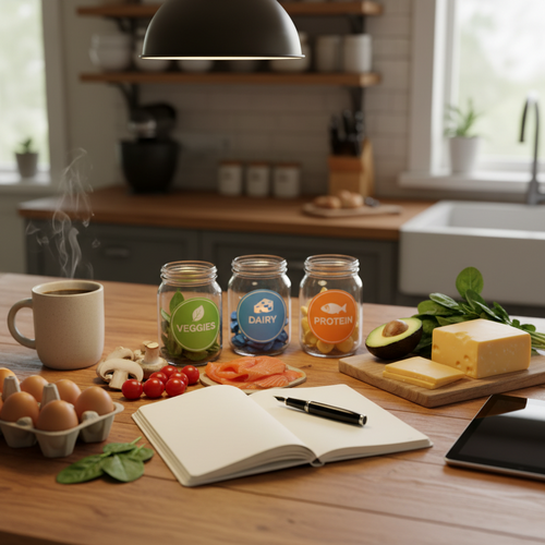 Foto sobre Dicas de planejamento e substituições para manter o cardápio para Café da Manhã Low Carb: 10 Opções Sofisticadas e Rápidas