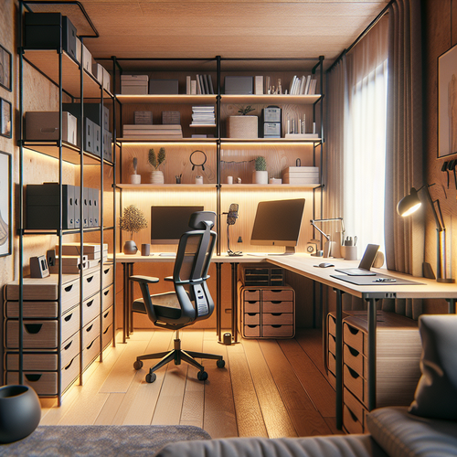 Foto sobre Dicas rápidas de montagem: iluminação, cabos e soluções de armazenamento para Como Montar um Home Office Ergonômico e Elegante em Espaços Pequenos